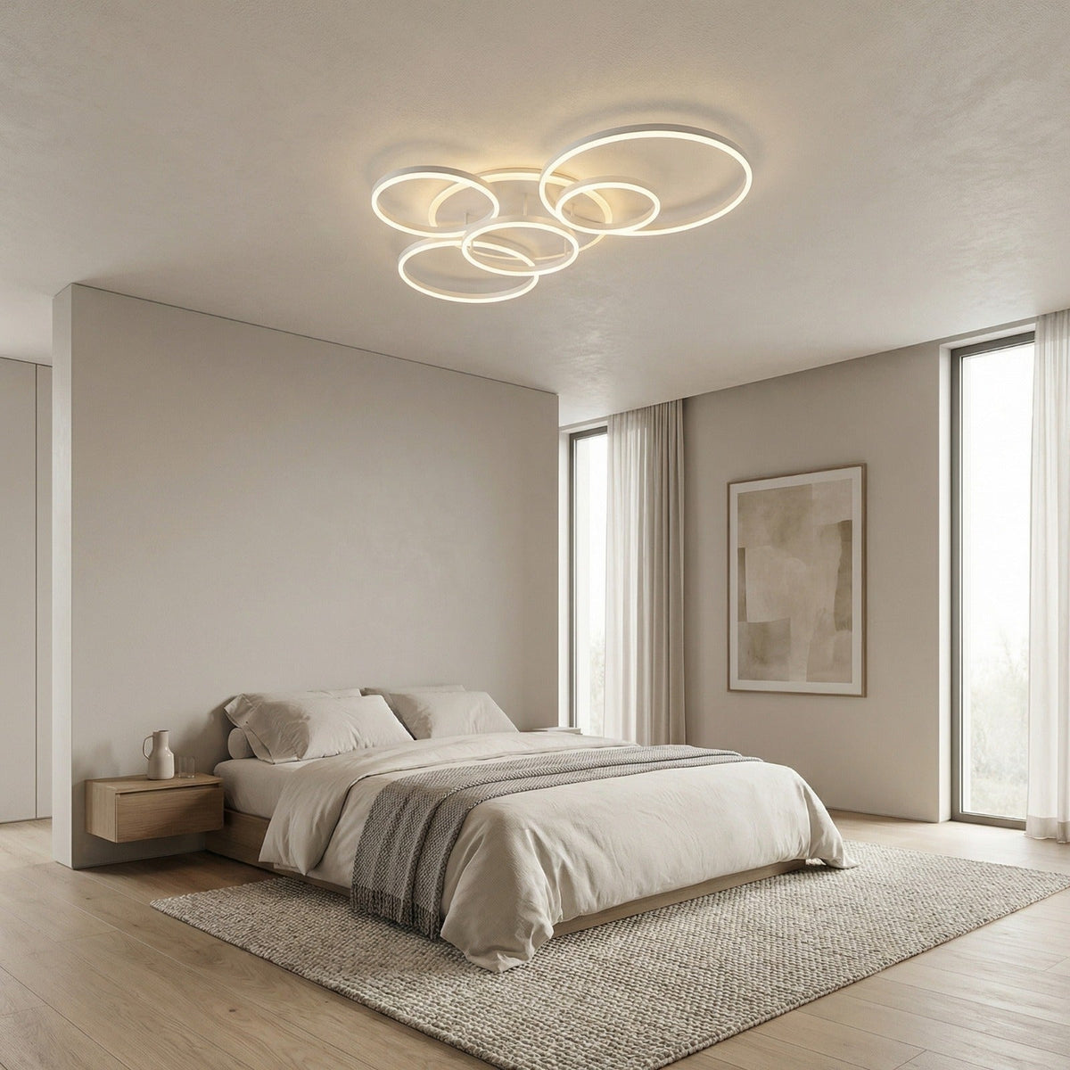 Modern Multi-Light Ceiling Pendant – Adjustable Height LED Chandelier for Dining Room, Bedroom, Reading Nook – Iron & Aluminum Fixture | Thomler