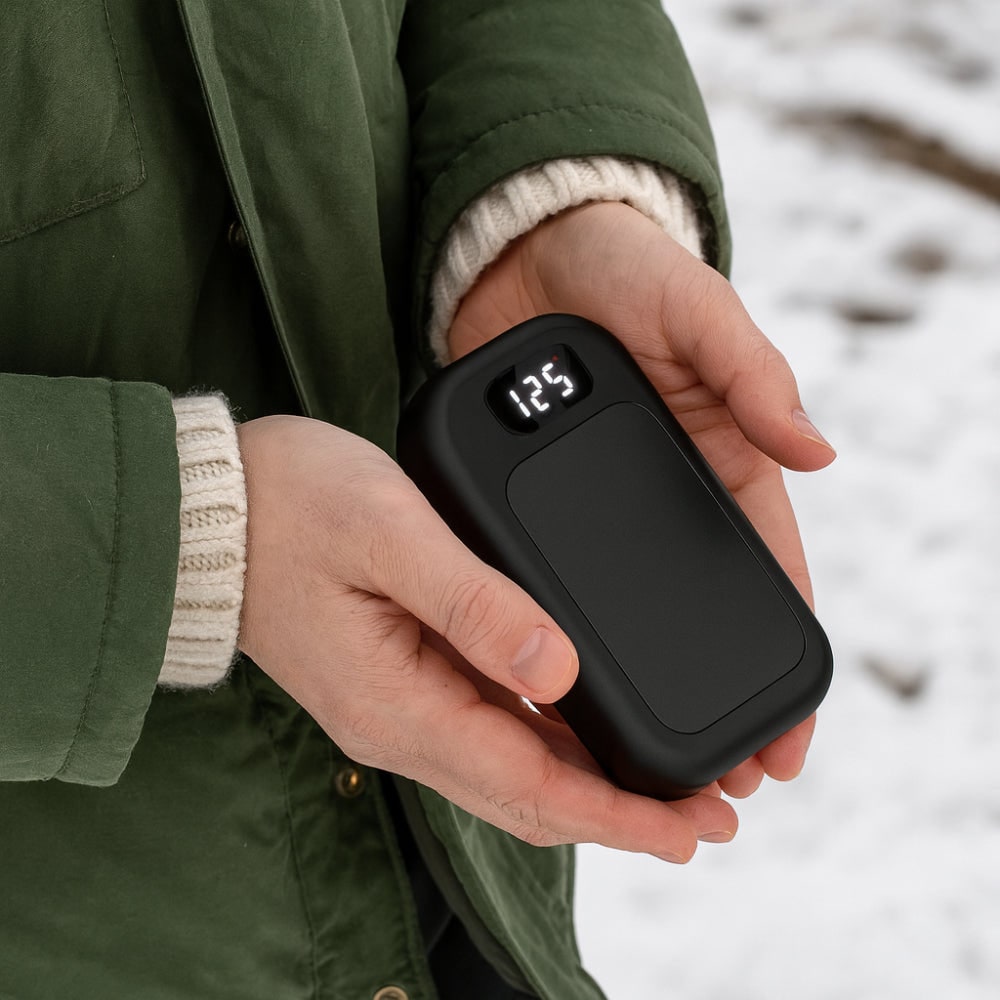 Battery-Powered Hand Warmers with Digital Temp Screen – Pocket Heating Pads for Winter | Thomler