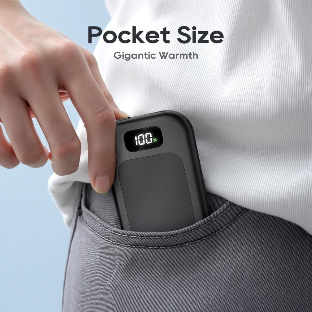Battery-Powered Hand Warmers with Digital Temp Screen – Pocket Heating Pads for Winter | Thomler