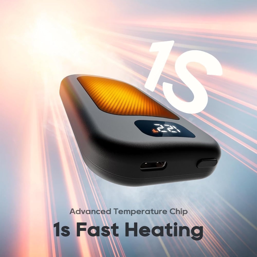 Battery-Powered Hand Warmers with Digital Temp Screen – Pocket Heating Pads for Winter | Thomler