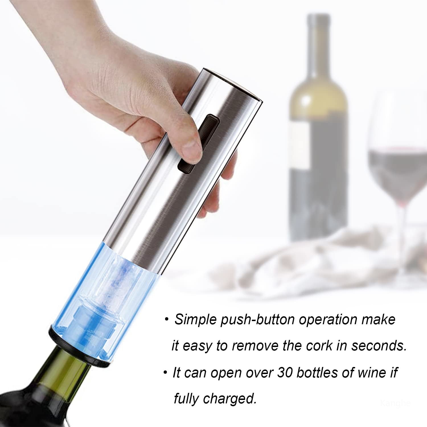 Electric Wine Opener Stainless Steel 25.0 cm Rechargeable Home Dinner Parties Pouring Set | Thomler