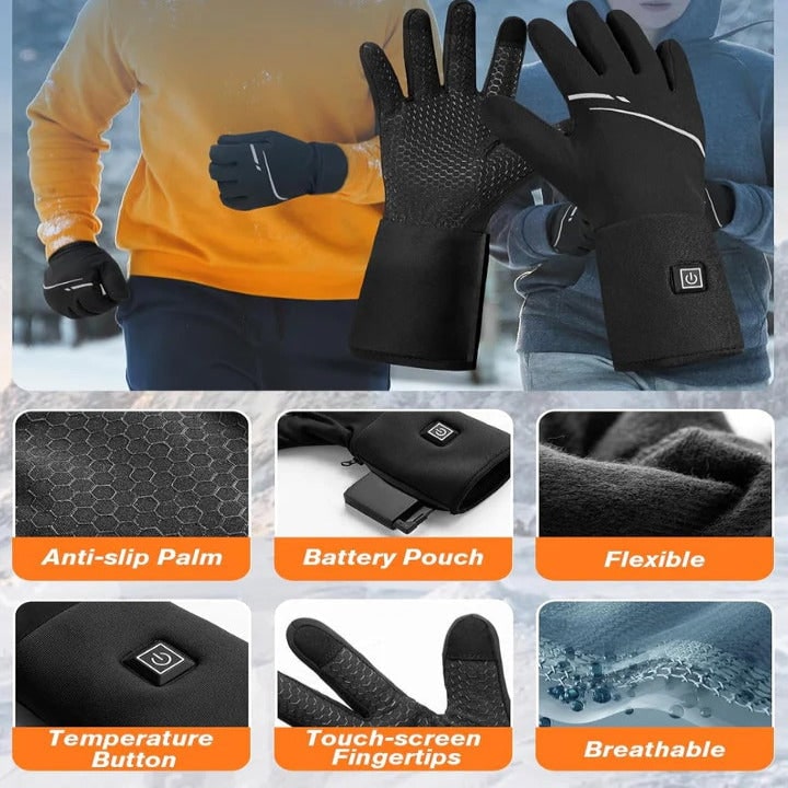 Battery-Powered Warming Glove Inserts with Controlled Heat Settings & Secure Power Pocket | Thomler