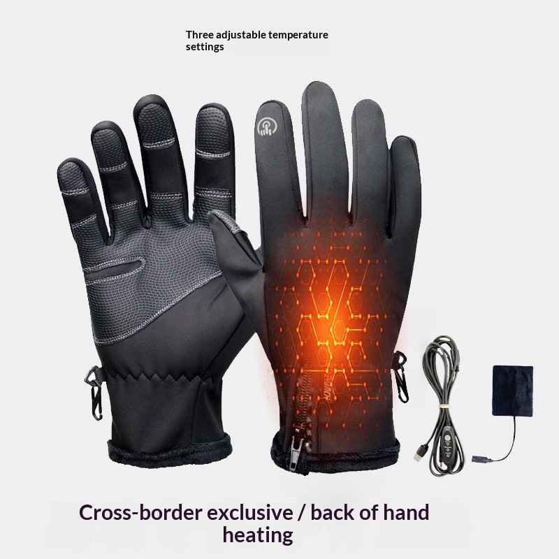 USB-Powered Heated Gloves with Touchscreen Fingertips & Anti-Slip Palm for Winter, Skiing, Commuting, Outdoor Work & Everyday Cold Weather | Thomler