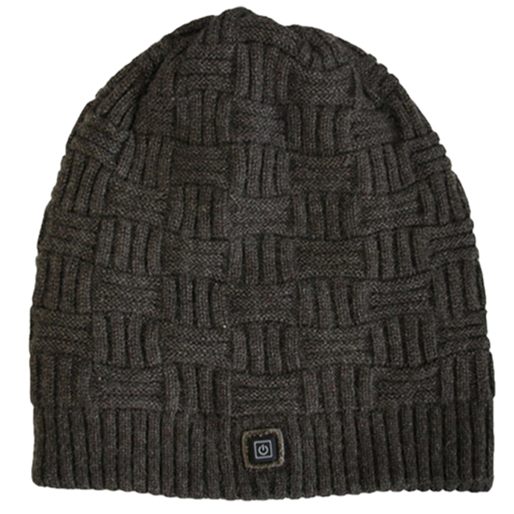 Rechargeable Electric Heated Knit Beanie with Built-In 3400mAh Power Bank for Outdoor Winter Activities | Thomler