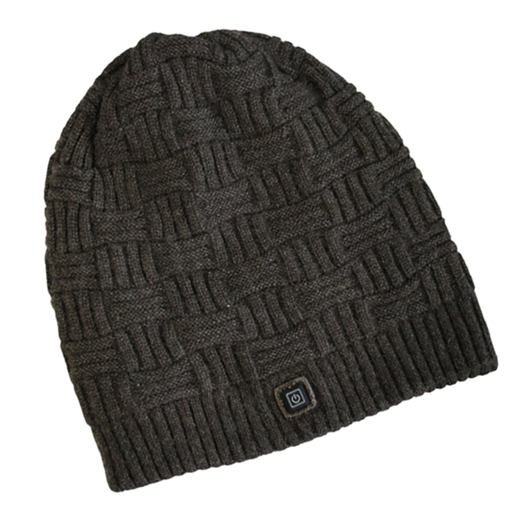 Rechargeable Electric Heated Knit Beanie with Built-In 3400mAh Power Bank for Outdoor Winter Activities | Thomler