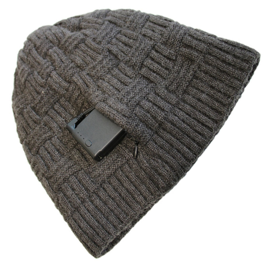 Rechargeable Electric Heated Knit Beanie with Built-In 3400mAh Power Bank for Outdoor Winter Activities | Thomler