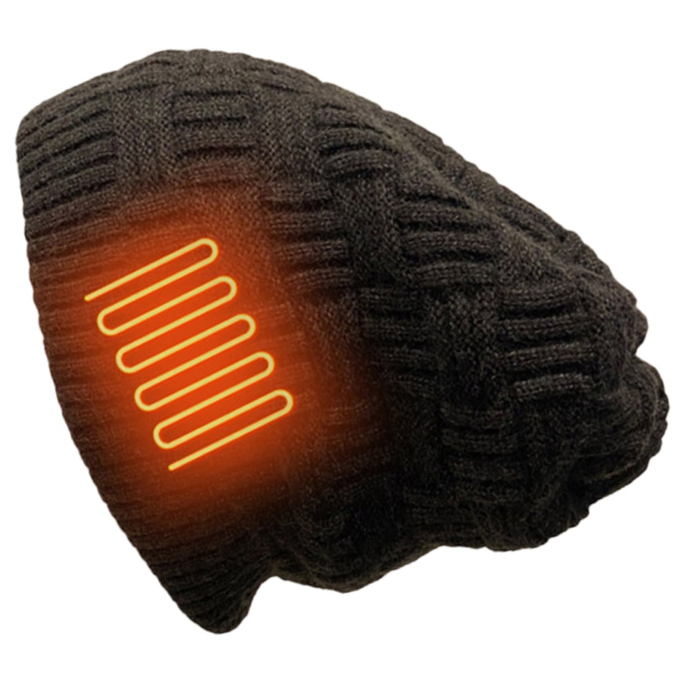 Rechargeable Electric Heated Knit Beanie with Built-In 3400mAh Power Bank for Outdoor Winter Activities | Thomler