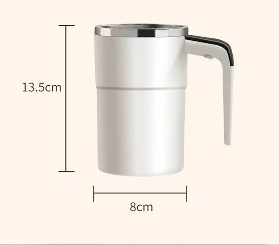 Automatic Battery-Powered Travel Mug with Magnetic Mixer & LED Temp Display for Hot Beverages Anywhere | Thomler
