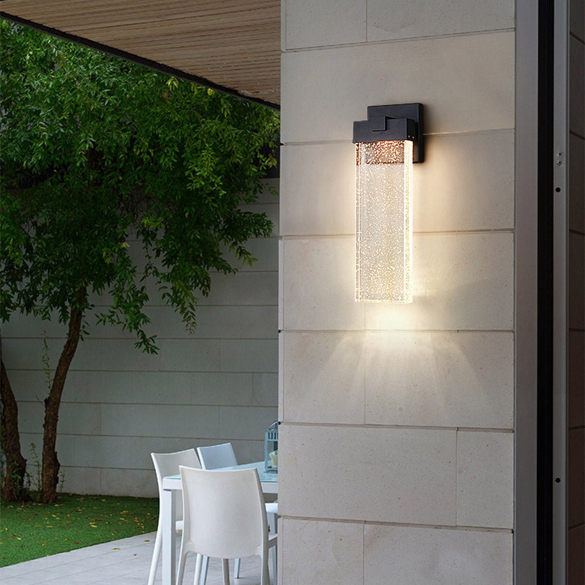 Wall Lamp Crystal LED 24W Black Outdoor Waterproof Facade Garden Entrance Lighting | Thomler