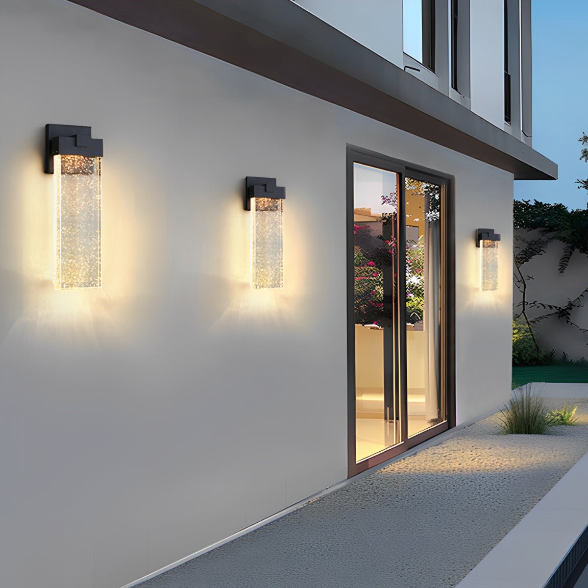Wall Lamp Crystal LED 24W Black Outdoor Waterproof Facade Garden Entrance Lighting | Thomler