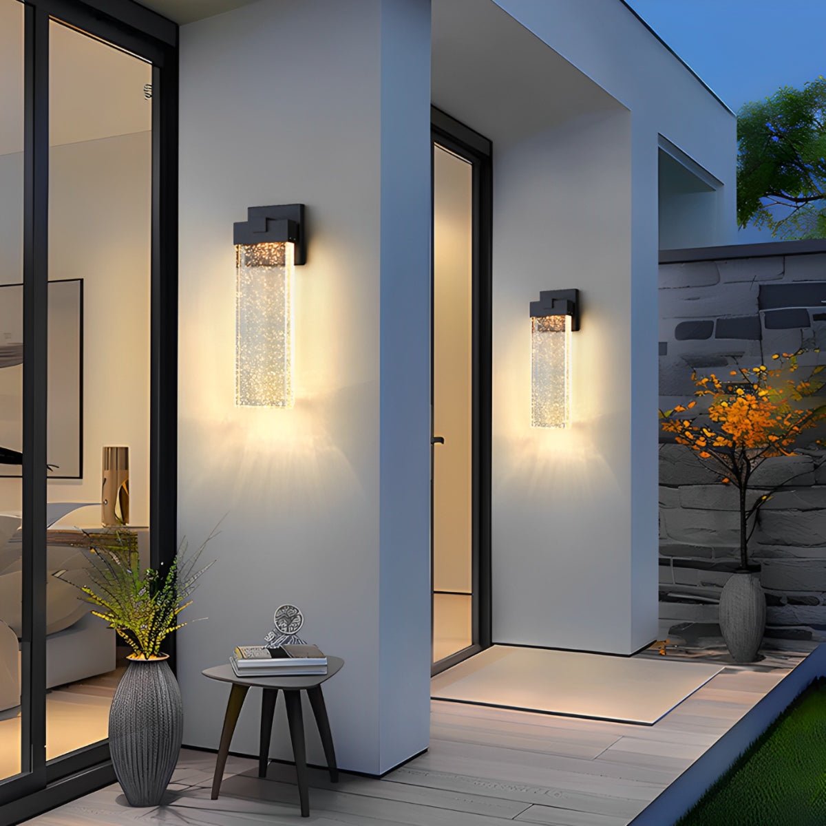 Wall Lamp Crystal LED 24W Black Outdoor Waterproof Facade Garden Entrance Lighting | Thomler