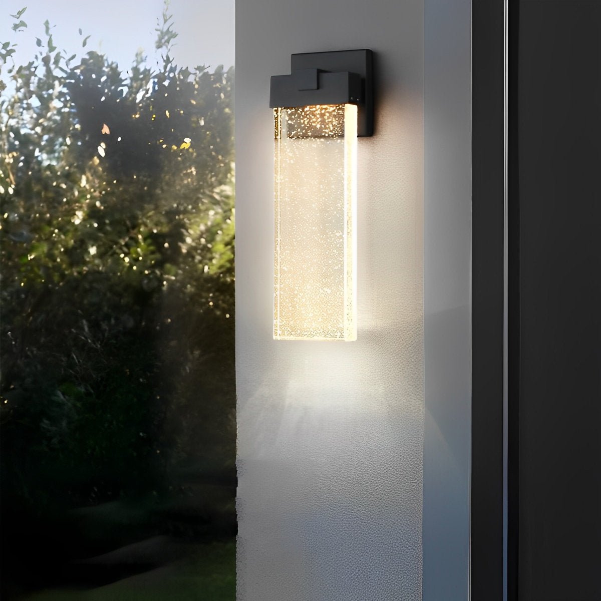 Wall Lamp Crystal LED 24W Black Outdoor Waterproof Facade Garden Entrance Lighting | Thomler