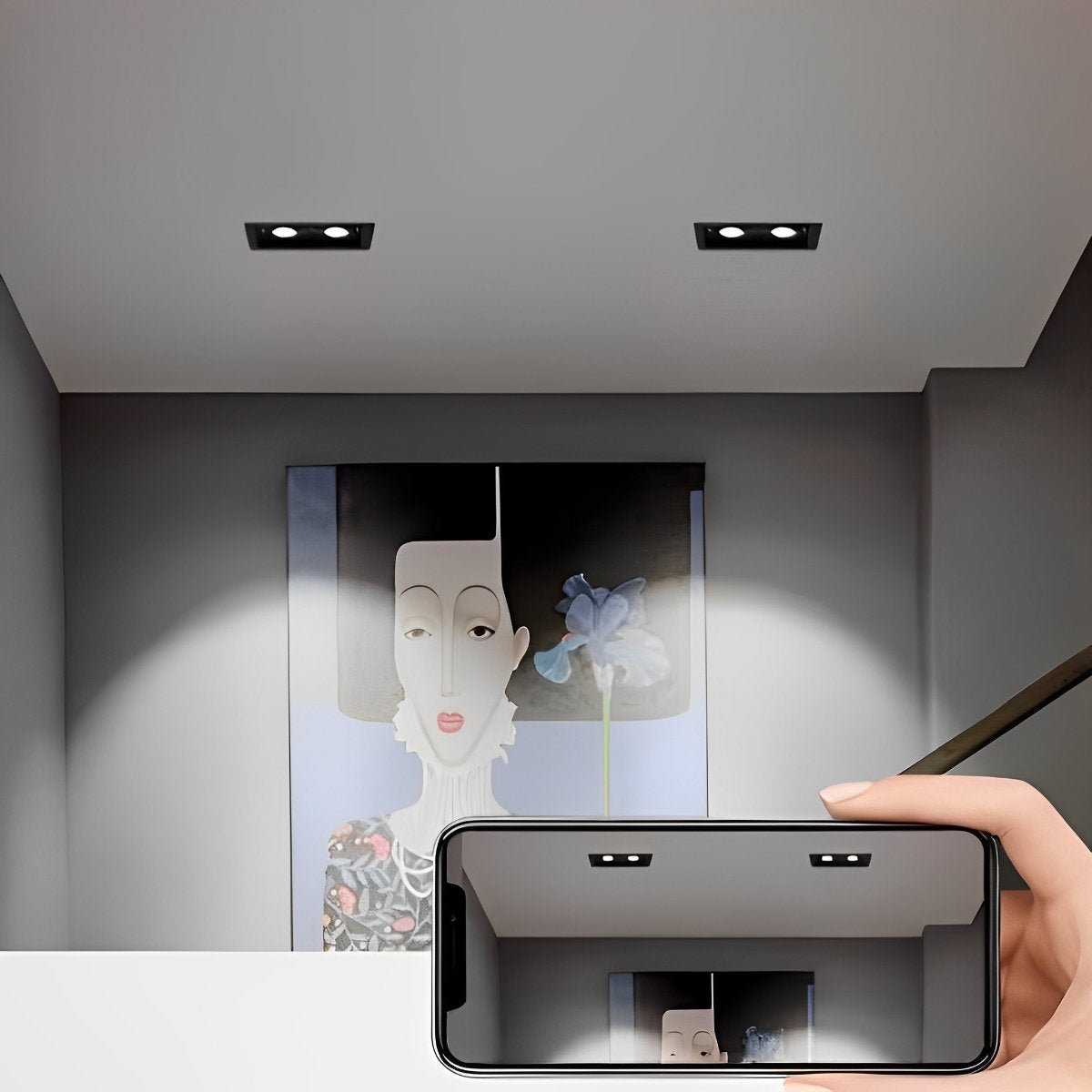 Recessed Spotlight Aluminium 23.0 cm Adjustable Dual LED Ceiling Light Kitchen TV Wall Three Colour Modes Flush Mount | Thomler