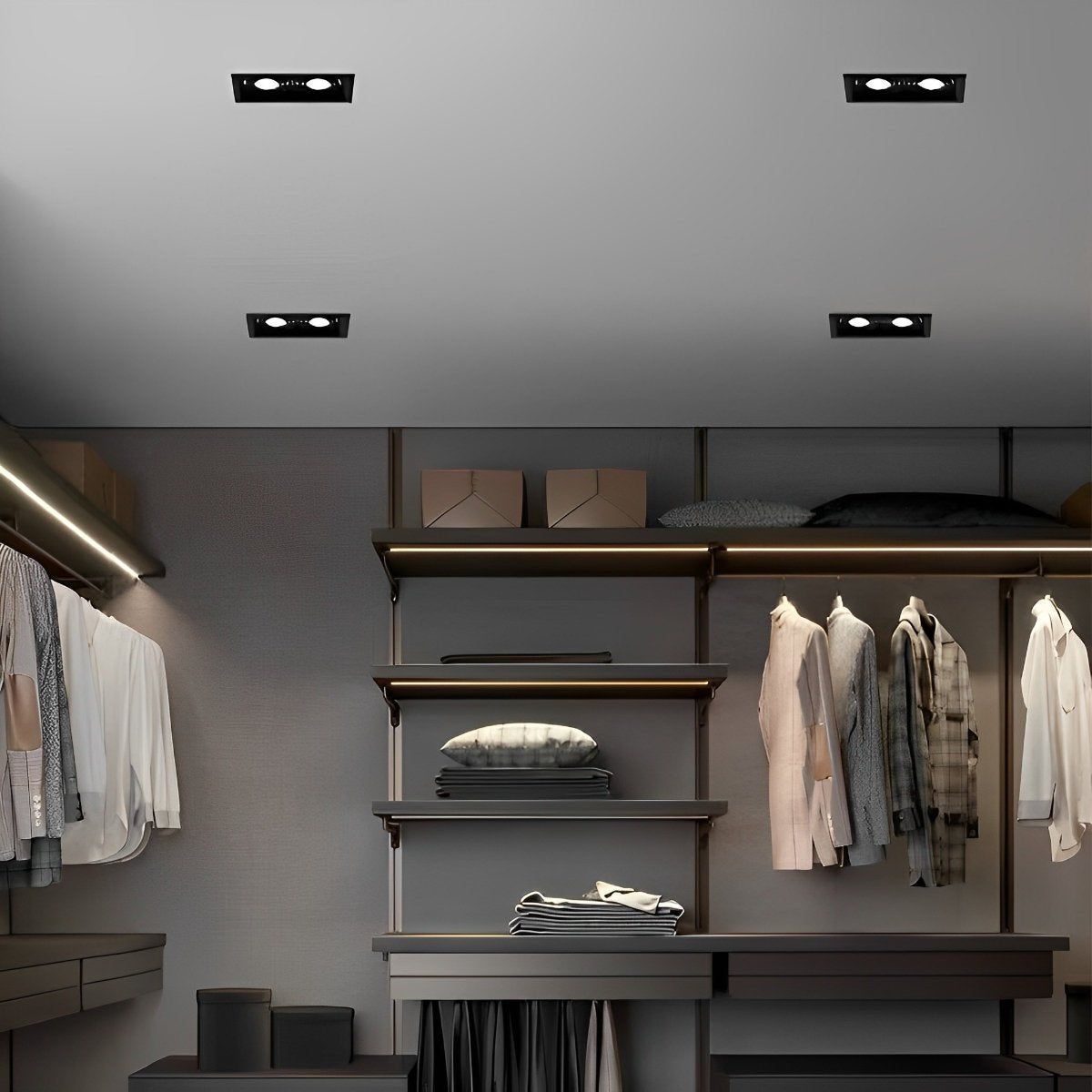 Recessed Spotlight Aluminium 23.0 cm Adjustable Dual LED Ceiling Light Kitchen TV Wall Three Colour Modes Flush Mount | Thomler