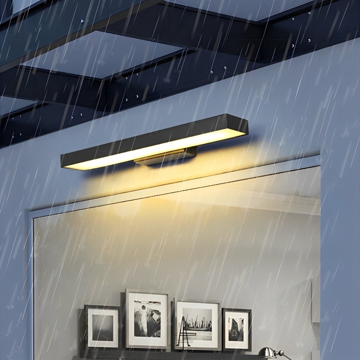 Wall Lamp Stainless Steel 12.6 in Black Outdoor Entrance LED Light Modern Minimalist Exterior Lighting | Thomler