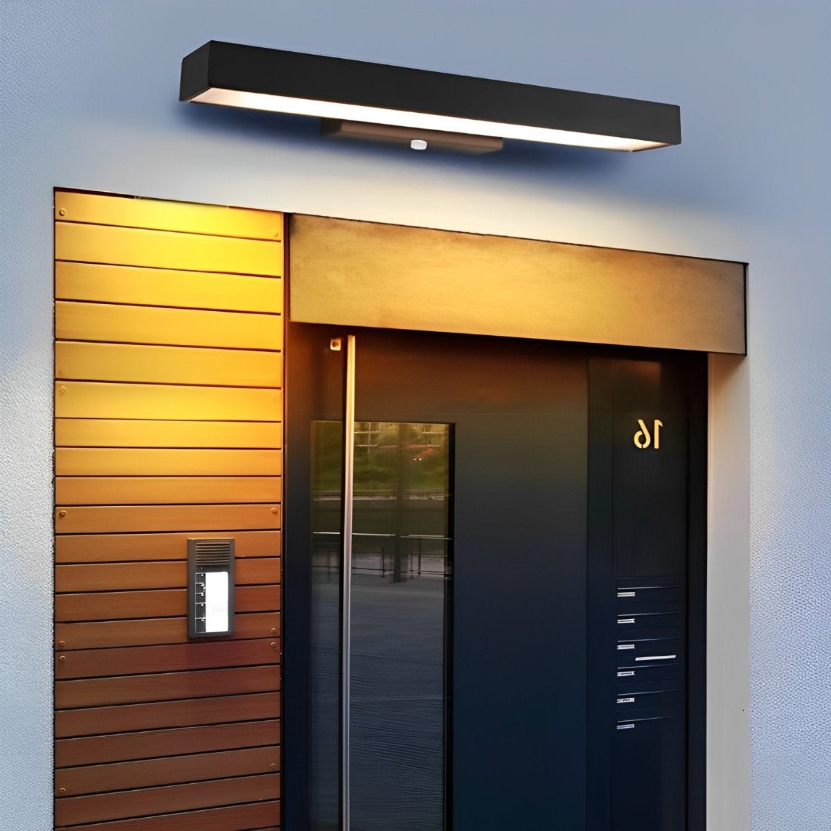Wall Lamp Stainless Steel 12.6 in Black Outdoor Entrance LED Light Modern Minimalist Exterior Lighting | Thomler