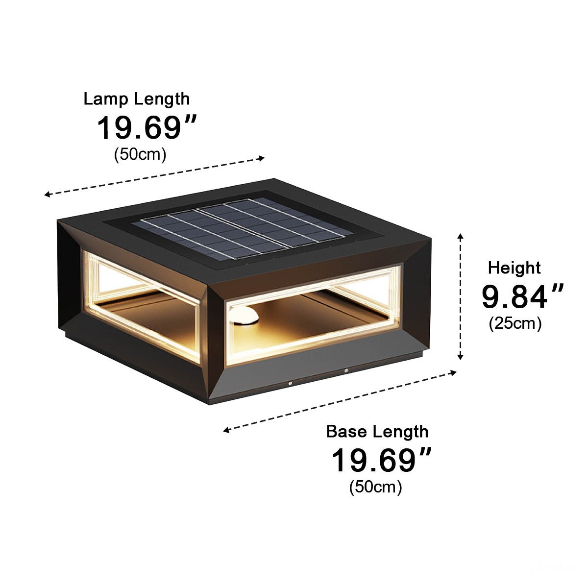 Weather-Resistant LED Column Cap Fixture for Deck Railing Pillars & Pathways – Steel Housing, Choice of Solar or Wired Installation | Thomler