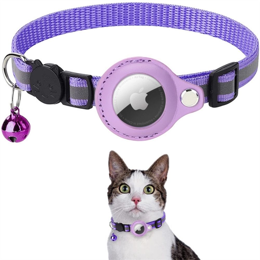Adjustable Cat Collar with Tracker Pocket & Reflective Stitching for Night Safety | Breakaway Buckle | Thomler