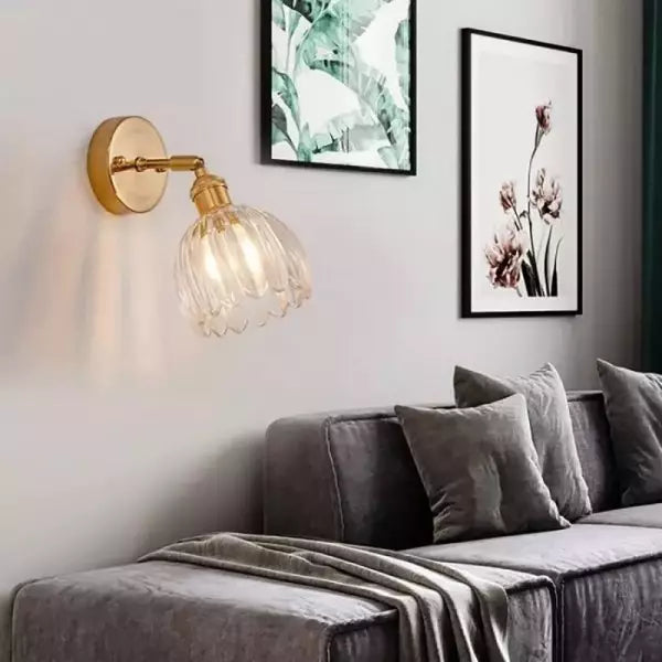 Wall Lamp Glass Tulip Shade 12.0 cm Vintage Bedroom Hallway Decorative Sconce Atmospheric Retro Accent Lighting | Thomler