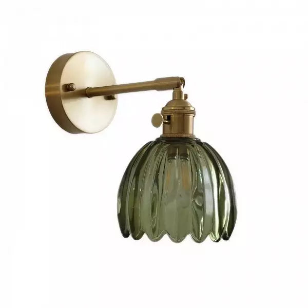 Wall Lamp Glass Tulip Shade 12.0 cm Vintage Bedroom Hallway Decorative Sconce Atmospheric Retro Accent Lighting | Thomler