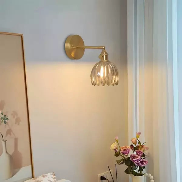 Wall Lamp Glass Tulip Shade 12.0 cm Vintage Bedroom Hallway Decorative Sconce Atmospheric Retro Accent Lighting | Thomler