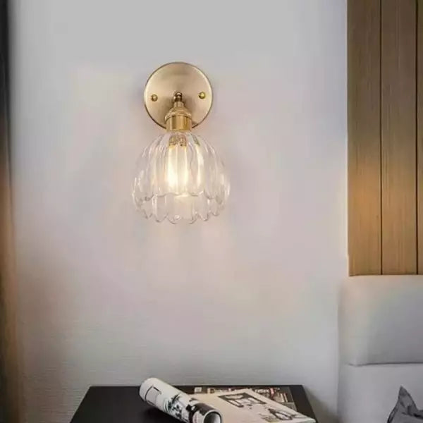 Wall Lamp Glass Tulip Shade 12.0 cm Vintage Bedroom Hallway Decorative Sconce Atmospheric Retro Accent Lighting | Thomler