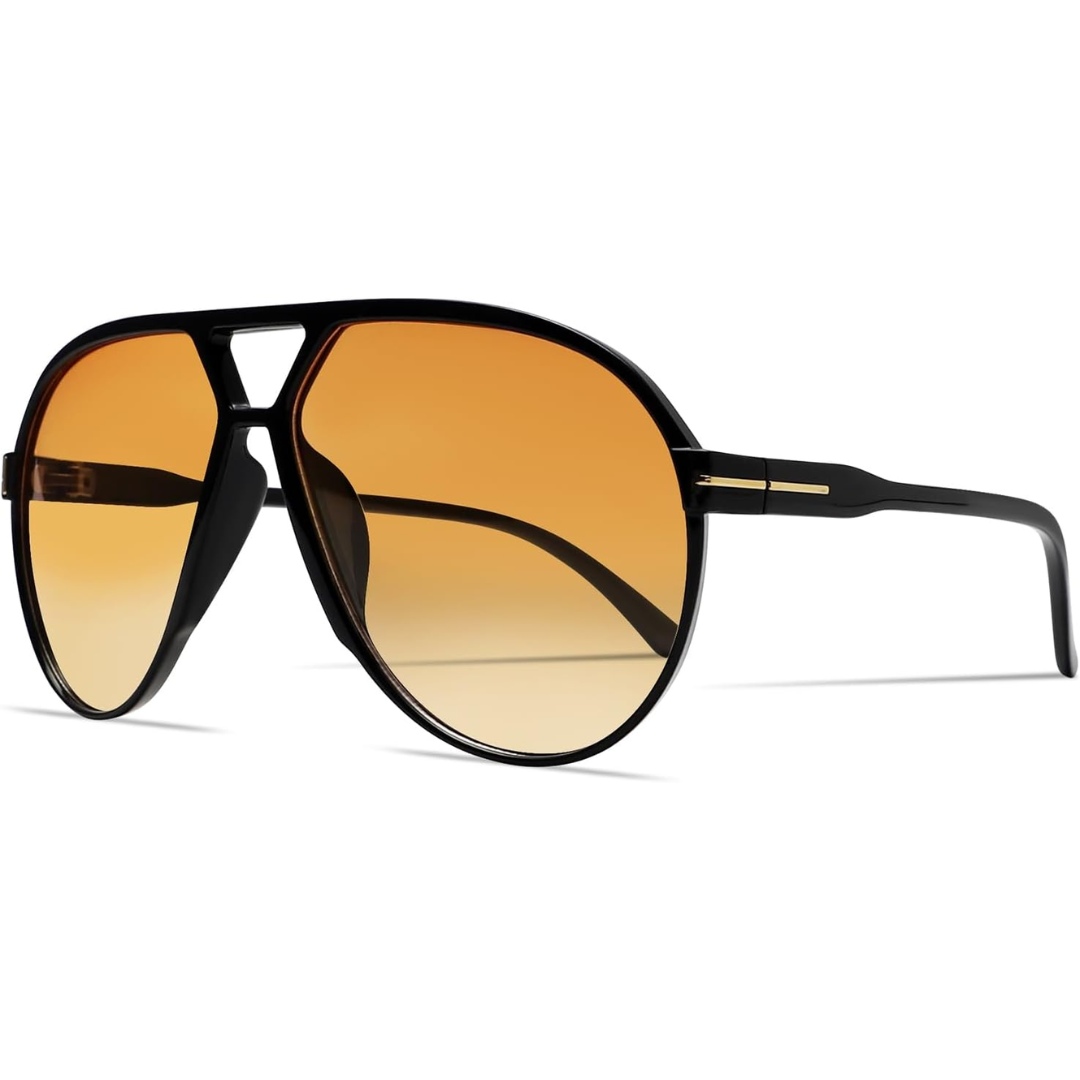 Aviator Oversize Sonnenbrille — Retro Design, UV400, 70er Vintage-Stil