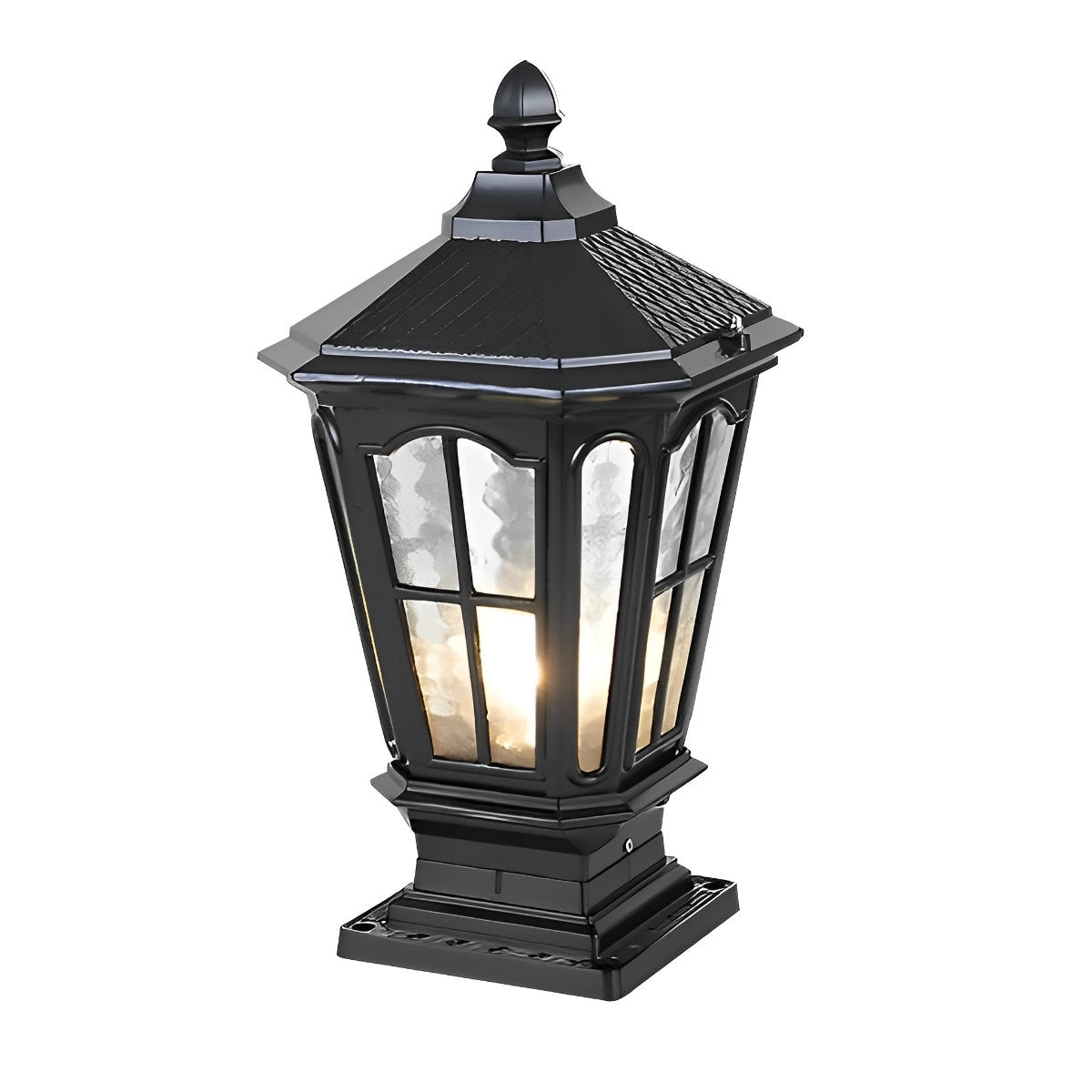 Outdoor Lantern Cast Aluminium 43.0 cm Bronze Garden Driveway Solar Fence Post Light Waterproof LED | Thomler