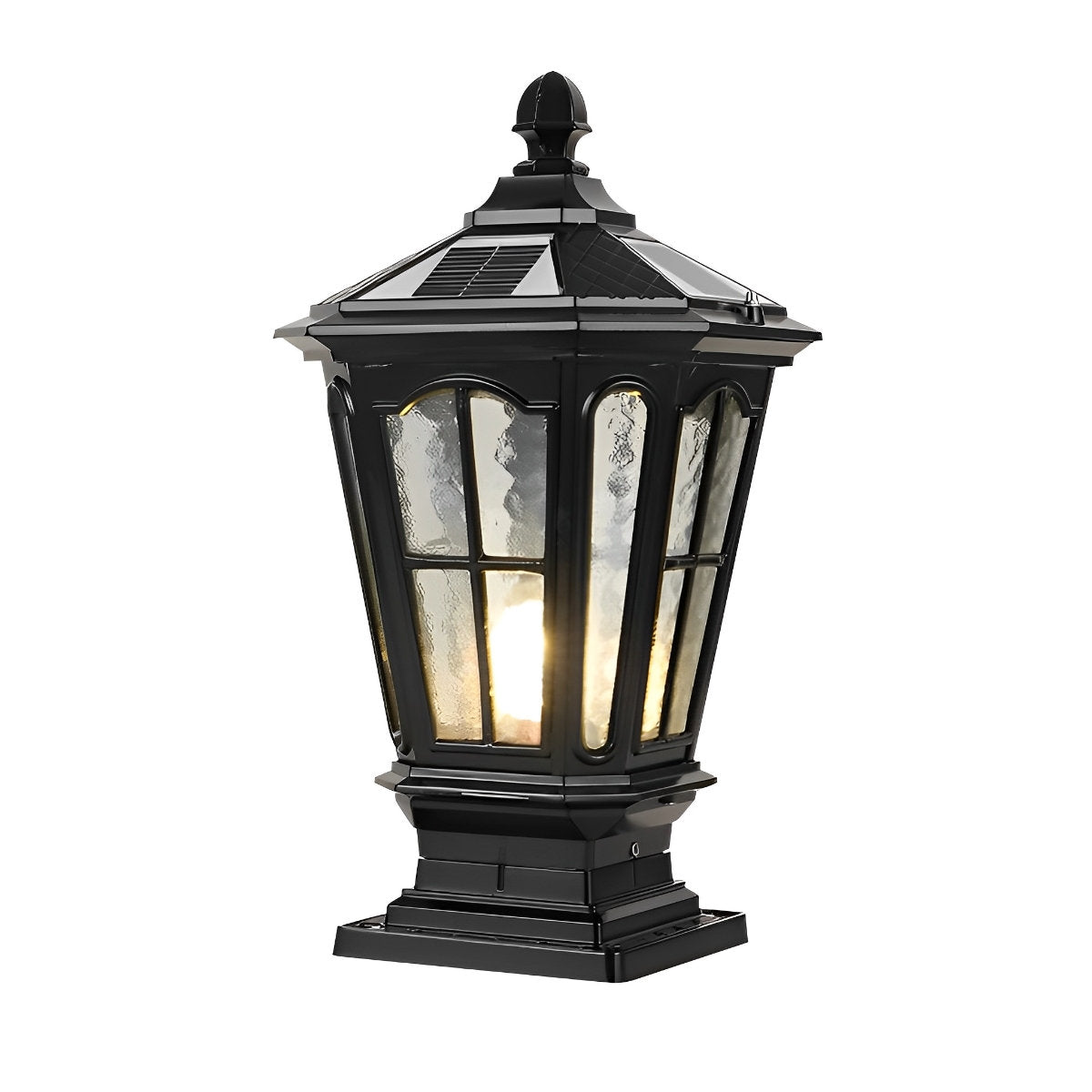Outdoor Lantern Cast Aluminium 43.0 cm Bronze Garden Driveway Solar Fence Post Light Waterproof LED | Thomler