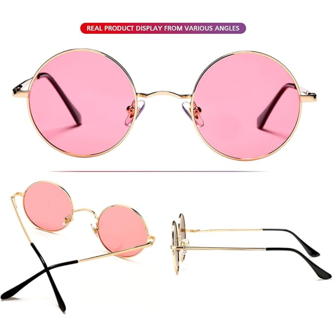 Circle Frame Polarized Sunglasses Anti-Glare UV Protection Vintage Round Eyewear for Outdoor Beach Festival Everyday Wear Men Women | Thomler