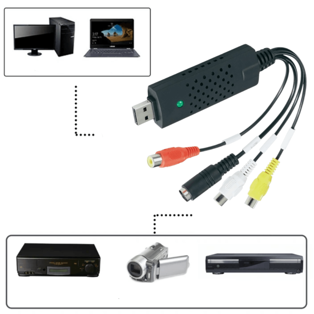 USB Video Tape Player & PC Recording Interface for Archiving Home Movies to Computer Files | Thomler