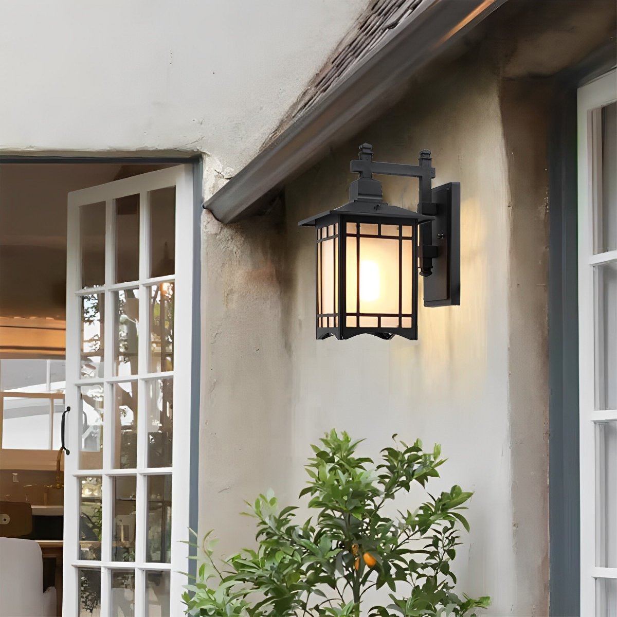 Wall Lamp Cast Aluminium 34.0 cm Black Outdoor Solar Patio Lantern Waterproof Garden Sconce With Remote Control | Thomler