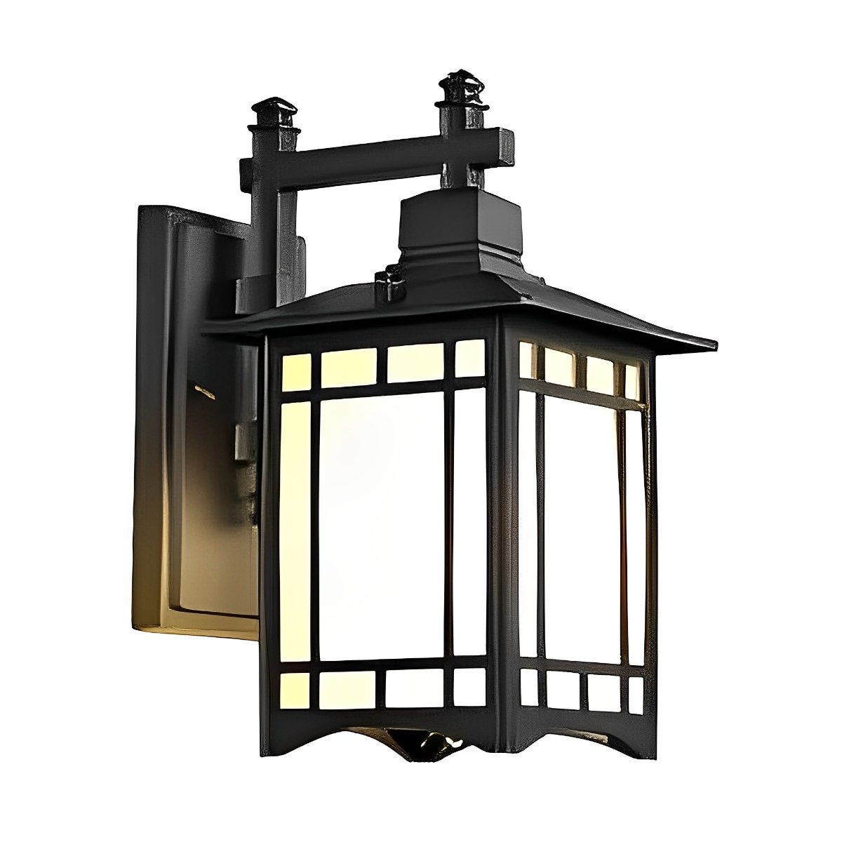 Wall Lamp Cast Aluminium 34.0 cm Black Outdoor Solar Patio Lantern Waterproof Garden Sconce With Remote Control | Thomler
