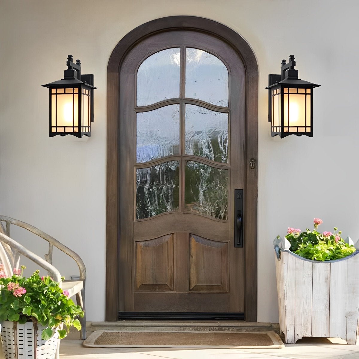 Wall Lamp Cast Aluminium 34.0 cm Black Outdoor Solar Patio Lantern Waterproof Garden Sconce With Remote Control | Thomler
