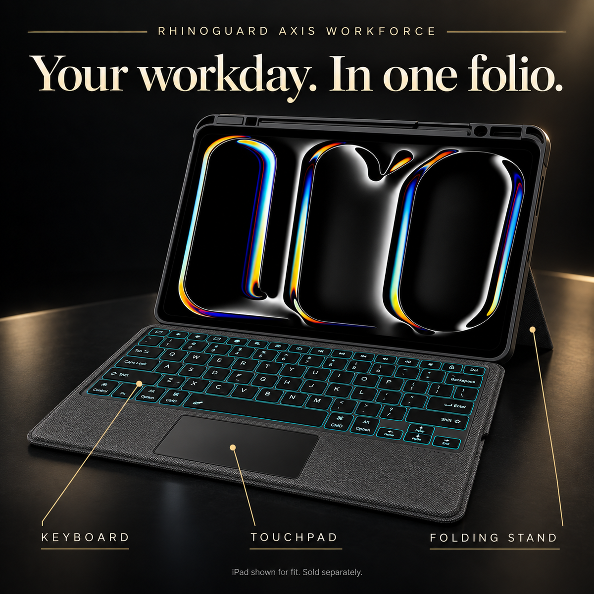 iPad Keyboard Case with Built-In Touchpad & Adjustable Stand for iPad Air & Pro | Thomler