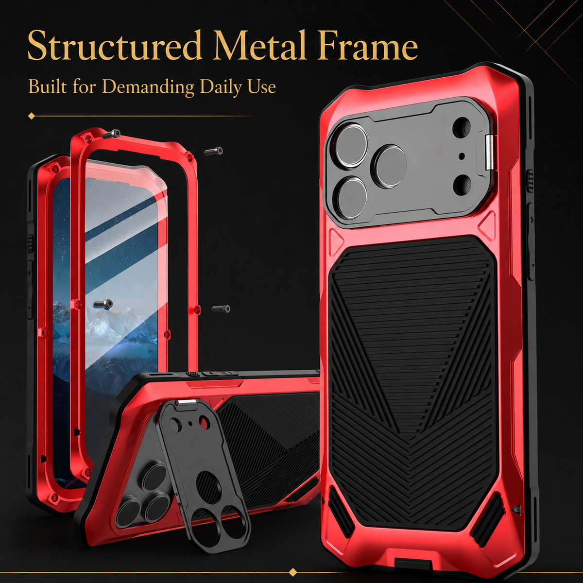 Aluminum iPhone 17 & iPhone Air Case with Integrated Screen Guard – Full-Edge Metal Protective Shell for Daily Use | Thomler