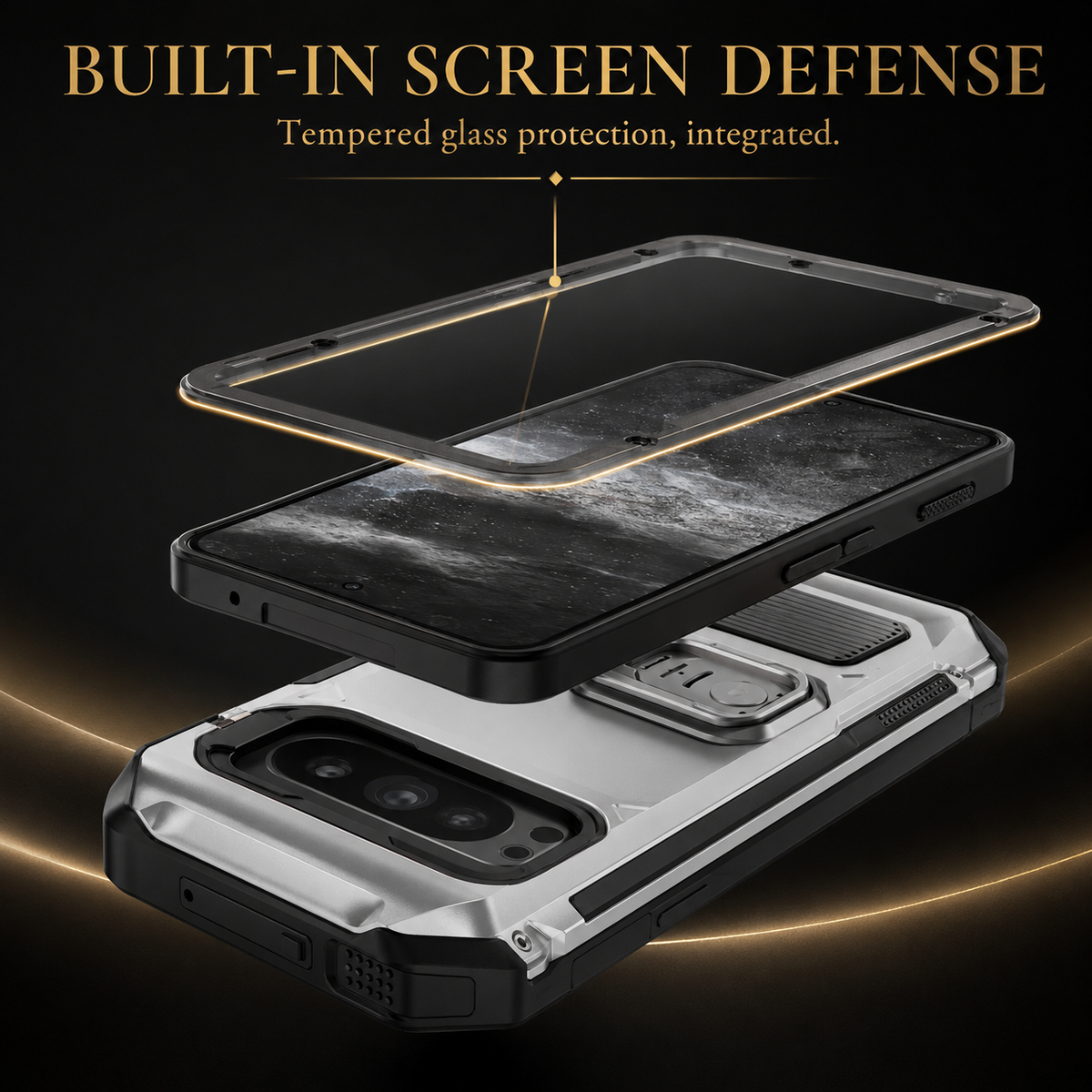 Protective Google Pixel Case with Integrated Screen Shield & Kickstand | Thomler