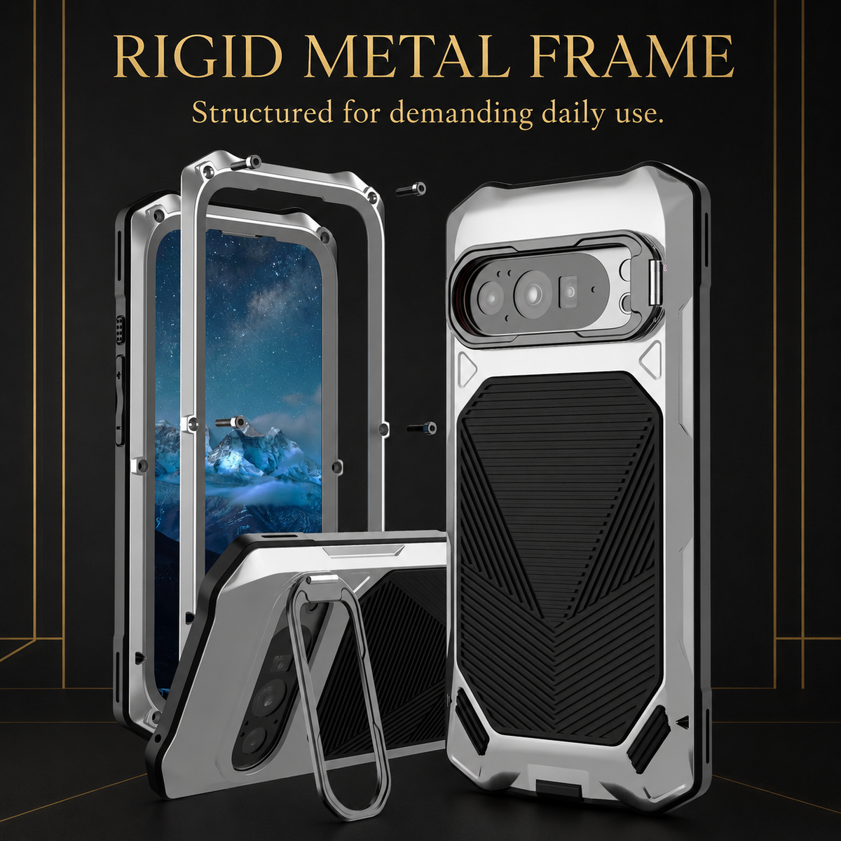 Protective Google Pixel Case with Integrated Screen Shield & Kickstand | Thomler