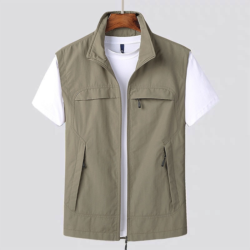 Quick-Dry Mesh Vest for Men Multi-Pocket Outdoor Fishing Hiking Travel Sleeveless Jacket Breathable Lightweight Adventure Gear | Thomler