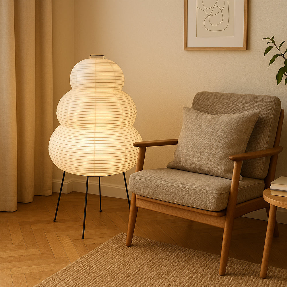 Cloud Rice Paper Floor Lamp 40in Warm White LED Ambient Standing Light for Living Room Bedroom Modern Minimalist Tall Accent Lighting | Thomler