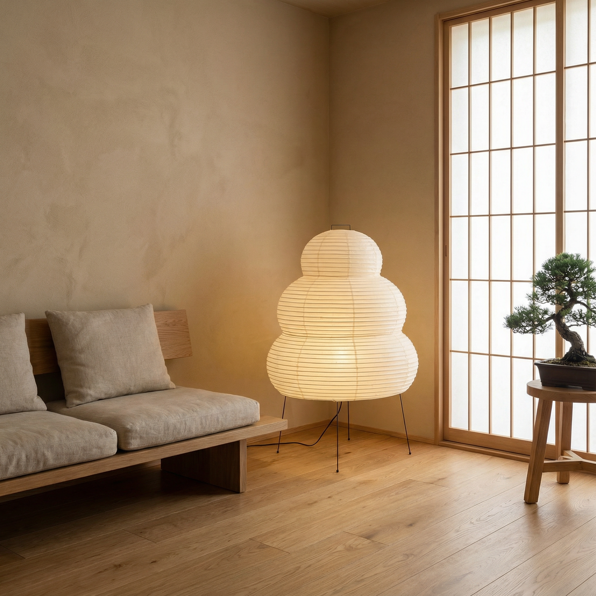 Cloud Rice Paper Floor Lamp 40in Warm White LED Ambient Standing Light for Living Room Bedroom Modern Minimalist Tall Accent Lighting | Thomler