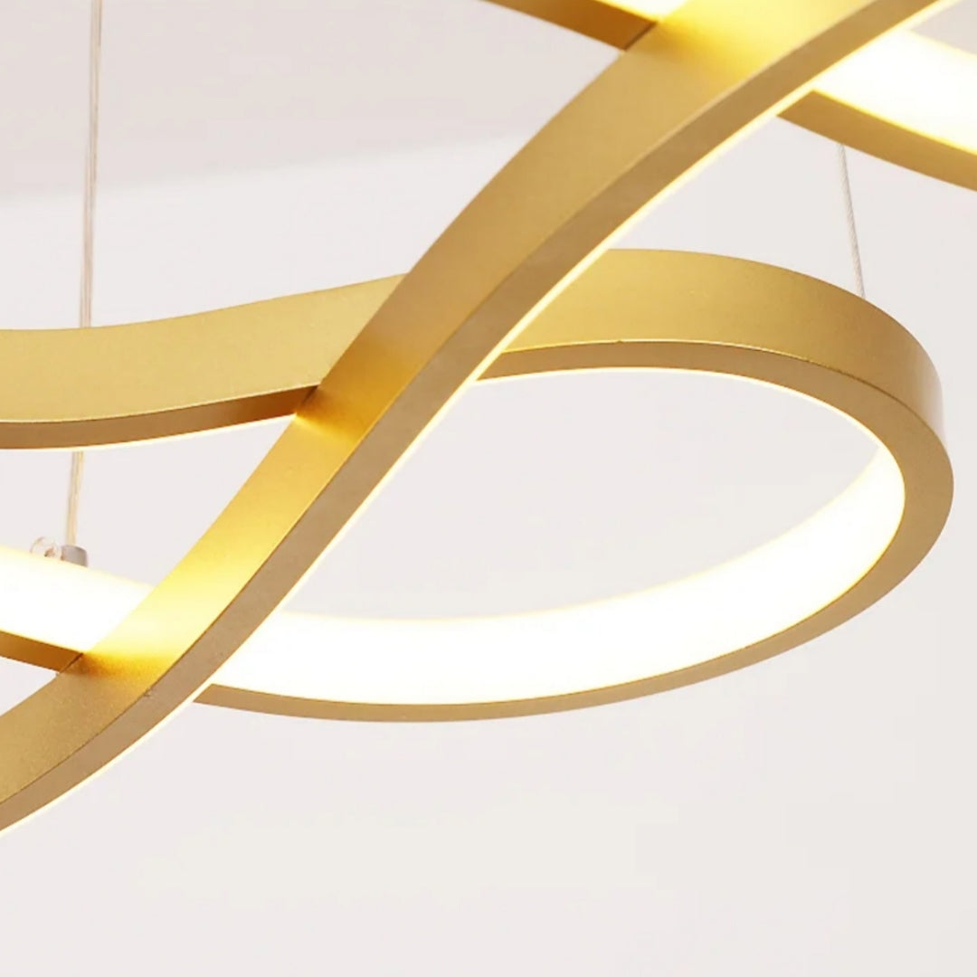 Pendant Light Aluminium LED Ring 95.0 cm (37.4") Black Dining Room Dimmable Remote Control Hanging Ceiling Light | Thomler