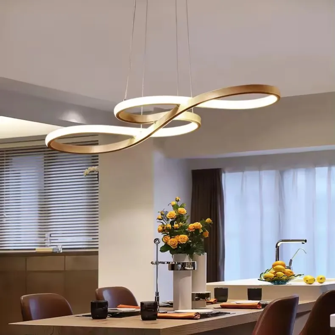 Pendant Light Aluminium LED Ring 95.0 cm (37.4") Black Dining Room Dimmable Remote Control Hanging Ceiling Light | Thomler
