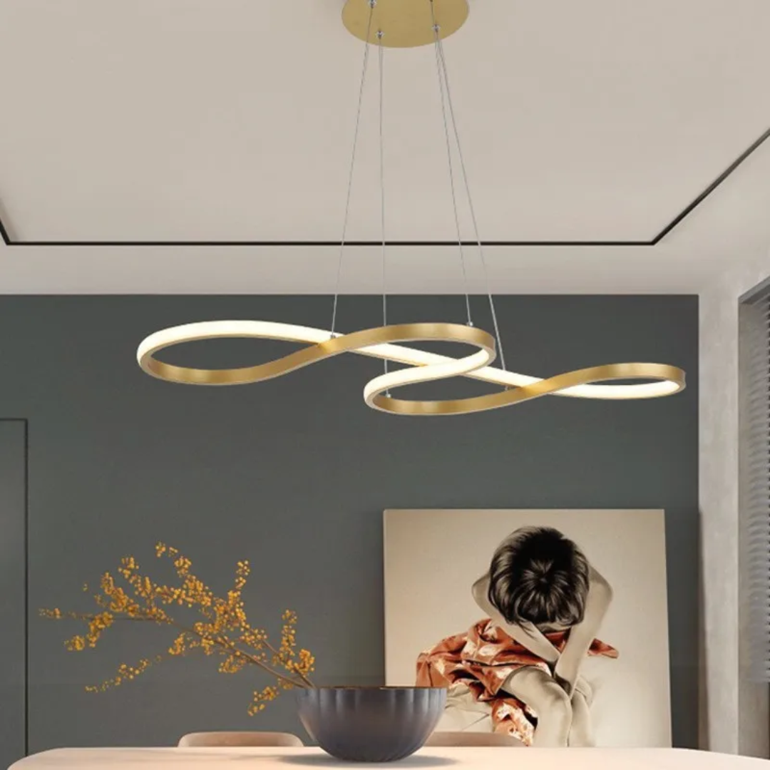 Pendant Light Aluminium LED Ring 95.0 cm (37.4") Black Dining Room Dimmable Remote Control Hanging Ceiling Light | Thomler