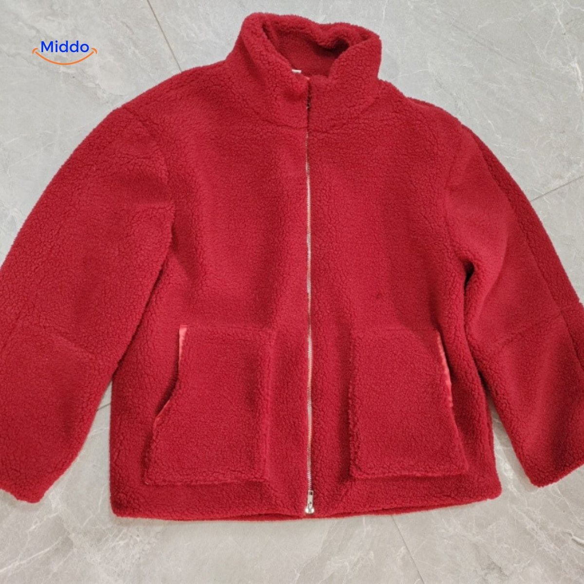 Faux Shearling Jacket with Stand Collar for Women – Plush Sherpa Winter Coat | Thomler