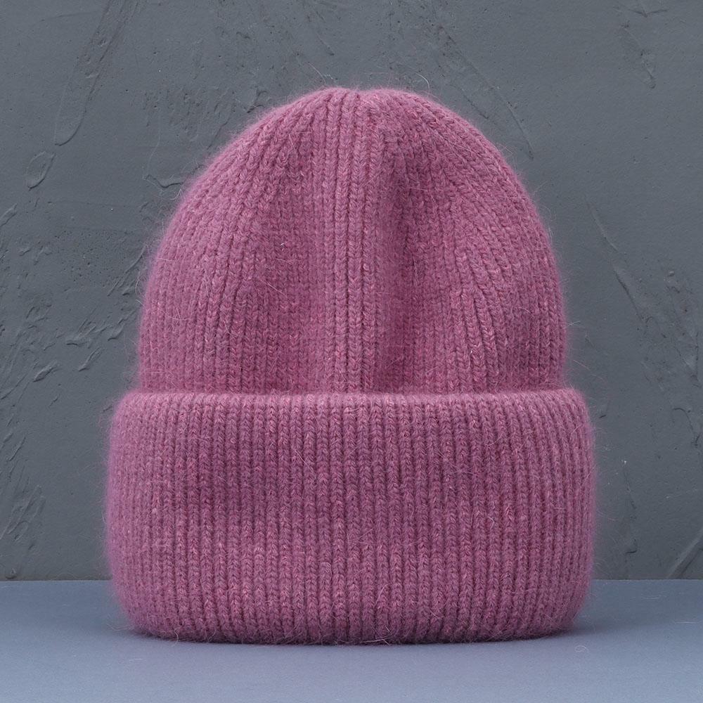 Women's Vertical Rib Knit Winter Hat with Folded Cuff – Stretchy, No-Logo Everyday Cap for Cold Weather | Thomler