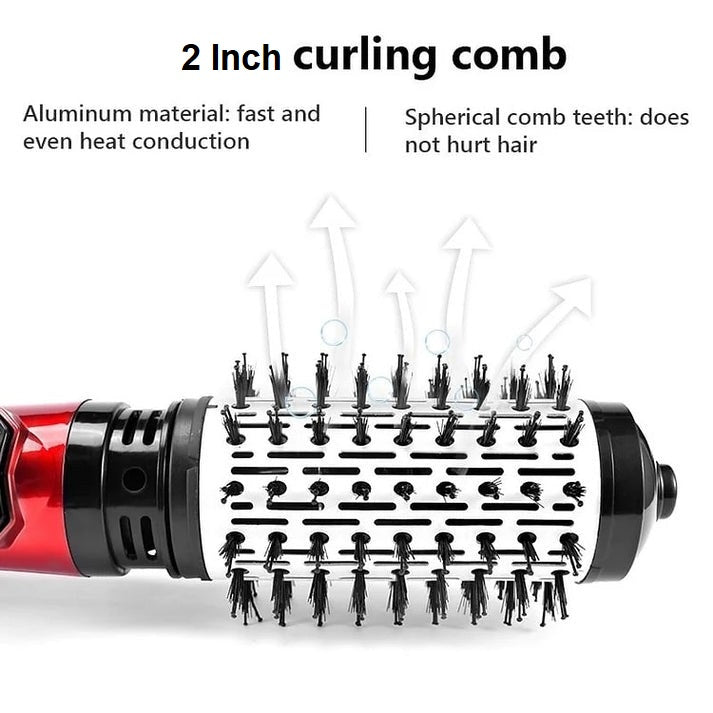 Dual-Brush Volumizing Hot Air Styler with 360° Rotation & 3 Heat Settings for All Hair Types | Thomler