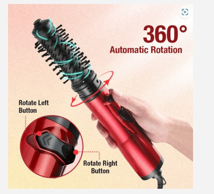 Dual-Brush Volumizing Hot Air Styler with 360° Rotation & 3 Heat Settings for All Hair Types | Thomler
