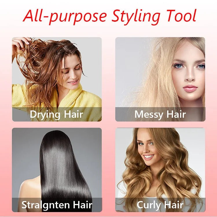 Dual-Brush Volumizing Hot Air Styler with 360° Rotation & 3 Heat Settings for All Hair Types | Thomler