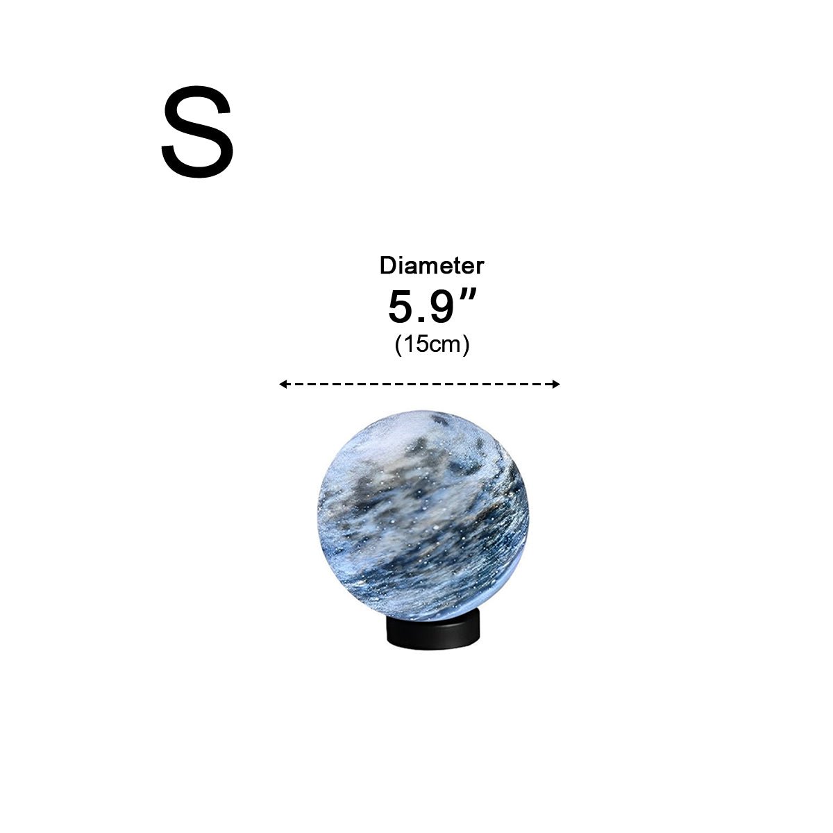 Outdoor Post Light Glass Globe Ø 40.0 cm Marble Effect Garden Fence Driveway Waterproof Pillar Lamp | Thomler
